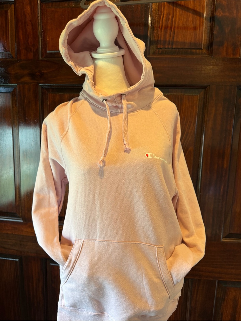 Champion Light Pink Pullover Hoodie with Logo
